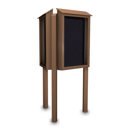 United Visual Products Sliding Door Indoor Enclosed Corkboard, 7 UV9027ACSH-BRONZE-KEYLIME